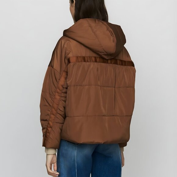 MAJE Gueli Puffer Cocoon Jacket in Mocha Mousse - OS - Picture 1 of 16
